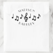 Musiknote Musician Teacher Ovaler Aufkleber (Tasche)