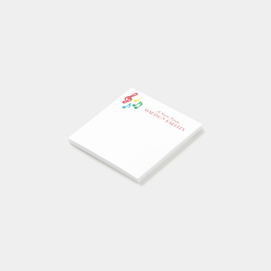 Musiknote Musician Teacher Post-it Klebezettel (angewinkelt)