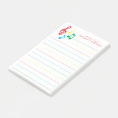 Musiknote Musician Teacher Post-it Klebezettel (angewinkelt)