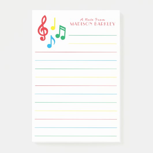 Musiknote Musician Teacher Post-it Klebezettel (Vorderseite)