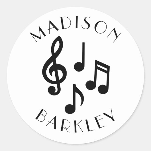 Musiknote Musician Teacher Runder Aufkleber (Vorderseite)