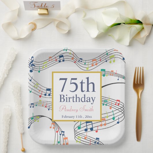 Musiknote Musiker Geburtstag Pappteller (Hochzeit)