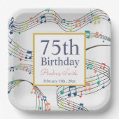 Musiknote Musiker Geburtstag Pappteller (Vorderseite)