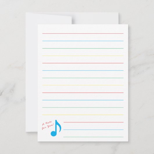 Musiknote Musiker Lehrer Danke Karte (Rückseite)