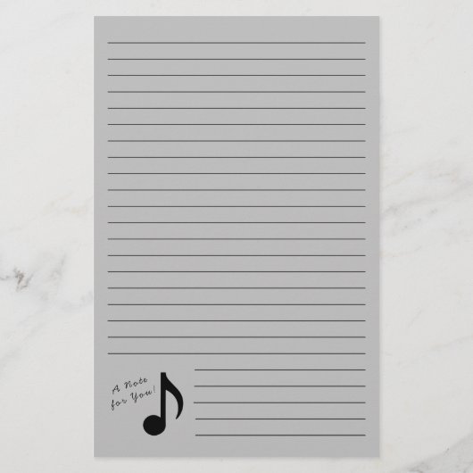 Musiknote Musikerlehrer Briefpapier (Rückseite)