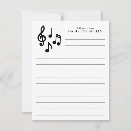 Musiknote Musikerlehrer Dankeskarte (Vorderseite)