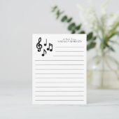 Musiknote Musikerlehrer Dankeskarte (Stehend Vorderseite)