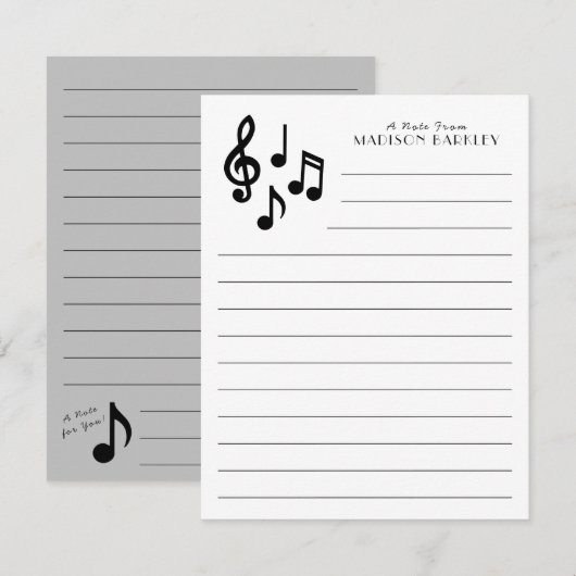 Musiknote Musikerlehrer Dankeskarte (Vorne/Hinten)