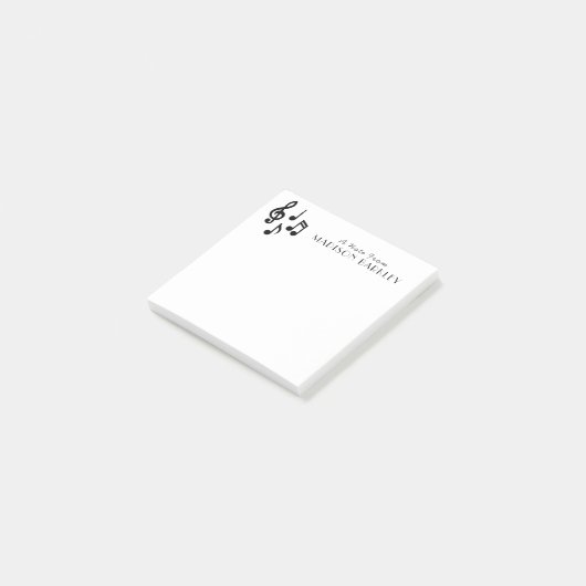 Musiknote Musikerlehrer Post-it Klebezettel (angewinkelt)