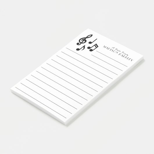 Musiknote Musikerlehrer Post-it Klebezettel (angewinkelt)