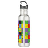 Musiknote Muster Pop Art Rainbow Edelstahlflasche (Rückseite)