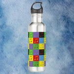 Musiknote Muster Pop Art Rainbow Edelstahlflasche<br><div class="desc">Sind Sie ein Fan von Musik Thema Wasserflaschen? Magst du Pop? Diese Wasserflasche hat ein buntes Pop-Kunstmuster Musik 8. Noten in Gelb,  Grün,  Blau,  Rot,  lila und Schwarz</div>