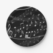Musiknote Notenpapier-Plakat Pappteller (Vorderseite)