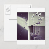Musiknote Origami Crane Mobile Postkarte (Vorne/Hinten)