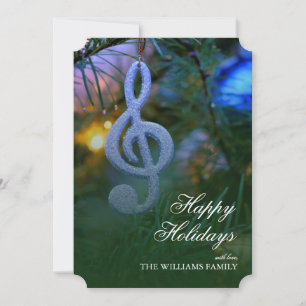 Musiknote Ornament on Tree Feiertagskarte