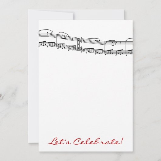 Musiknote Party Einladungen (Rückseite)