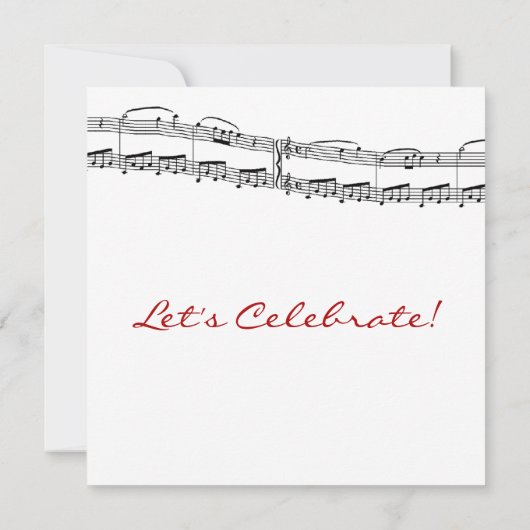 Musiknote Party Einladungen (Rückseite)