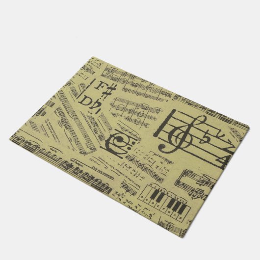 Musiknote Pattern Music Theme Doormat Fußmatte (Schrägansicht)