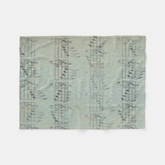 Musiknote Pattern Music Theme Fleece Blanket (Vorderseite (Horizontal))