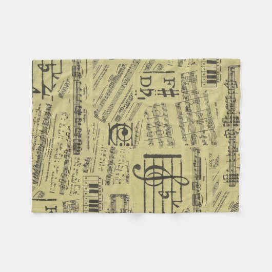 Musiknote Pattern Music Theme Fleece Blanket (Vorderseite (Horizontal))