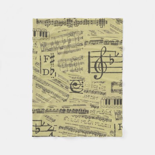 Musiknote Pattern Music Theme Fleece Blanket (Vorderseite)