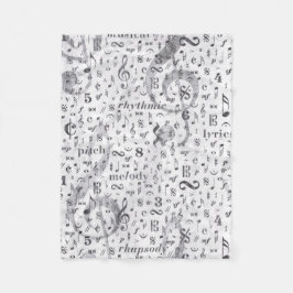 Musiknote Pattern Music Theme Fleece Blanket