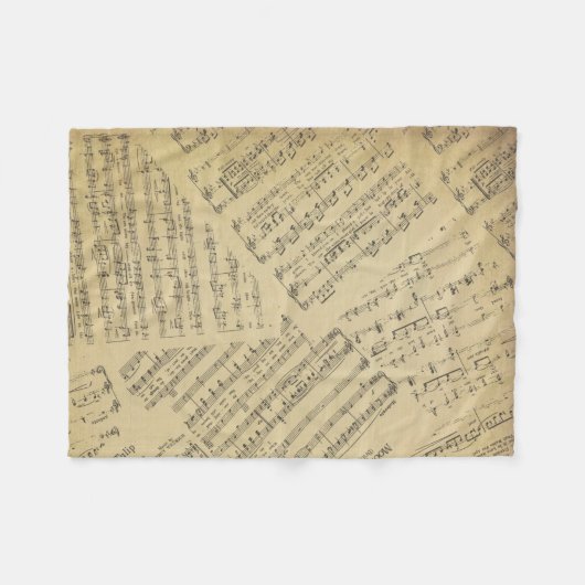Musiknote Pattern Music Theme Fleece Blanket (Vorderseite (Horizontal))
