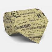 Musiknote Pattern Music Theme Krawatte (Gerollt)