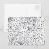 Musiknote Pattern Music Theme Postkarte (Vorne/Hinten)