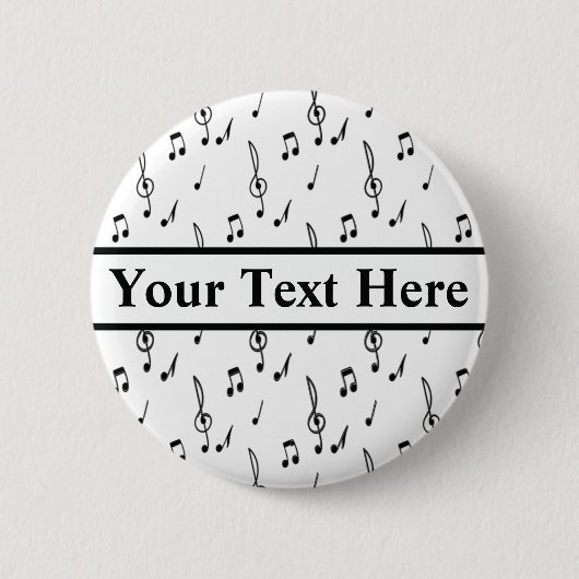 Musiknote Pattern Music Theme Treble Clef Button (Vorderseite)