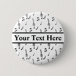 Musiknote Pattern Music Theme Treble Clef Button