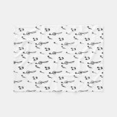 Musiknote Pattern Music Theme Treble Clef Fleecedecke (Vorderseite (Horizontal))