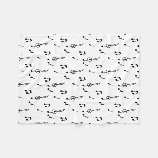 Musiknote Pattern Music Theme Treble Clef Fleecedecke (Vorderseite (Horizontal))