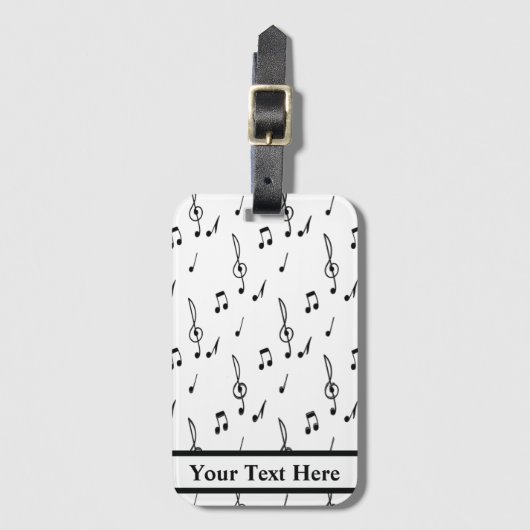 Musiknote Pattern Music Theme Treble Clef Gepäckanhänger (Vorderseite Vertikal)