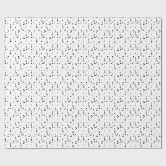 Musiknote Pattern Music Theme Treble Clef Geschenkpapier (Flach)