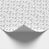 Musiknote Pattern Music Theme Treble Clef Geschenkpapier (Ecke)