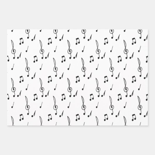 Musiknote Pattern Music Theme Treble Clef Geschenkpapier Set (Vorderseite 3)