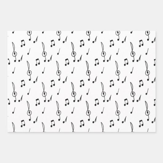 Musiknote Pattern Music Theme Treble Clef Geschenkpapier Set (Vorderseite 2)