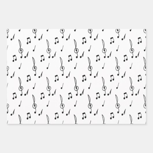 Musiknote Pattern Music Theme Treble Clef Geschenkpapier Set (Vorderseite)