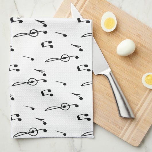 Musiknote Pattern Music Theme Treble Clef Geschirrtuch (Viertel Falte)