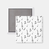 Musiknote Pattern Music Theme Treble Clef Magnet (Vorderseite/Rückseite)
