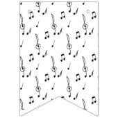 Musiknote Pattern Music Theme Treble Clef Wimpelkette (Erste Fahne)