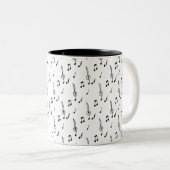 Musiknote Pattern Music Theme Treble Clef Zweifarbige Tasse (VorderseiteRechts)