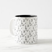 Musiknote Pattern Music Theme Treble Clef Zweifarbige Tasse (Vorderseite Links)