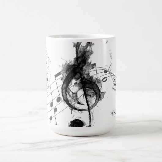 Musiknote Personalisiert Schwarzweiß Kaffeetasse (Mittel)