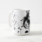 Musiknote Personalisiert Schwarzweiß Kaffeetasse (Vorderseite Links)