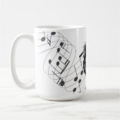 Musiknote Personalisiert Schwarzweiß Kaffeetasse (Links)