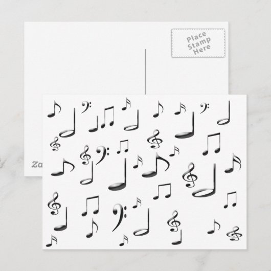 Musiknote Postkarte (Vorne/Hinten)