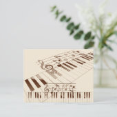 Musiknote Postkarte (Stehend Vorderseite)