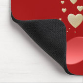 Musiknote-rote Goldherzen mit Monogramm Mousepad (Ecke)